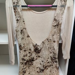 BKE Brand Buckle Beige with Gold and Black Lace